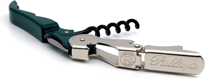 Pulltap's Genuine Classic 500 LEFT-HANDED Waiter's Corkscrew – Double-Hinged Wine Key with Hinged Foil Cutter – Patented Design – Made in Spain – Dark Green (Verde Oscuro) - Image 2